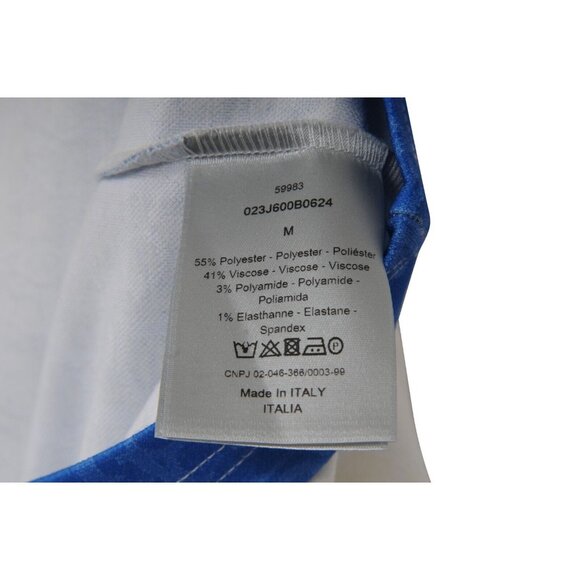 Dior Mens Gradient Oblique Logo T Shirt Medium White Blue Poly Viscose Blend - Picture 9 of 11